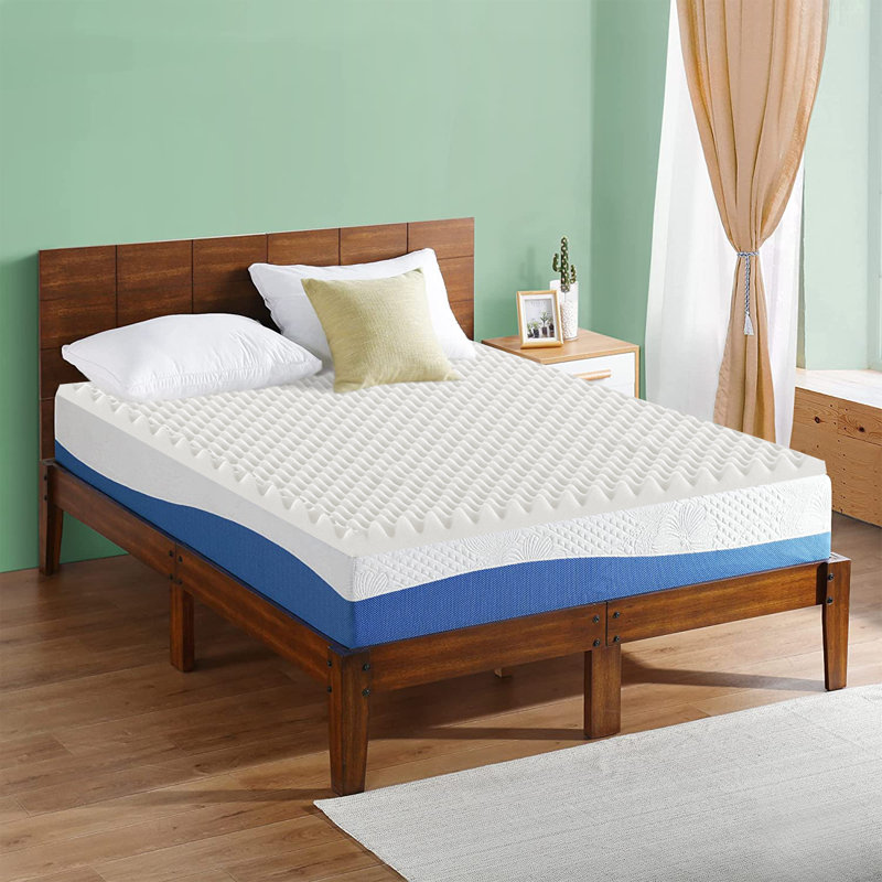 Alwyn Home Bermudez 1inch Convoluted Egg Shell Mattress Topper